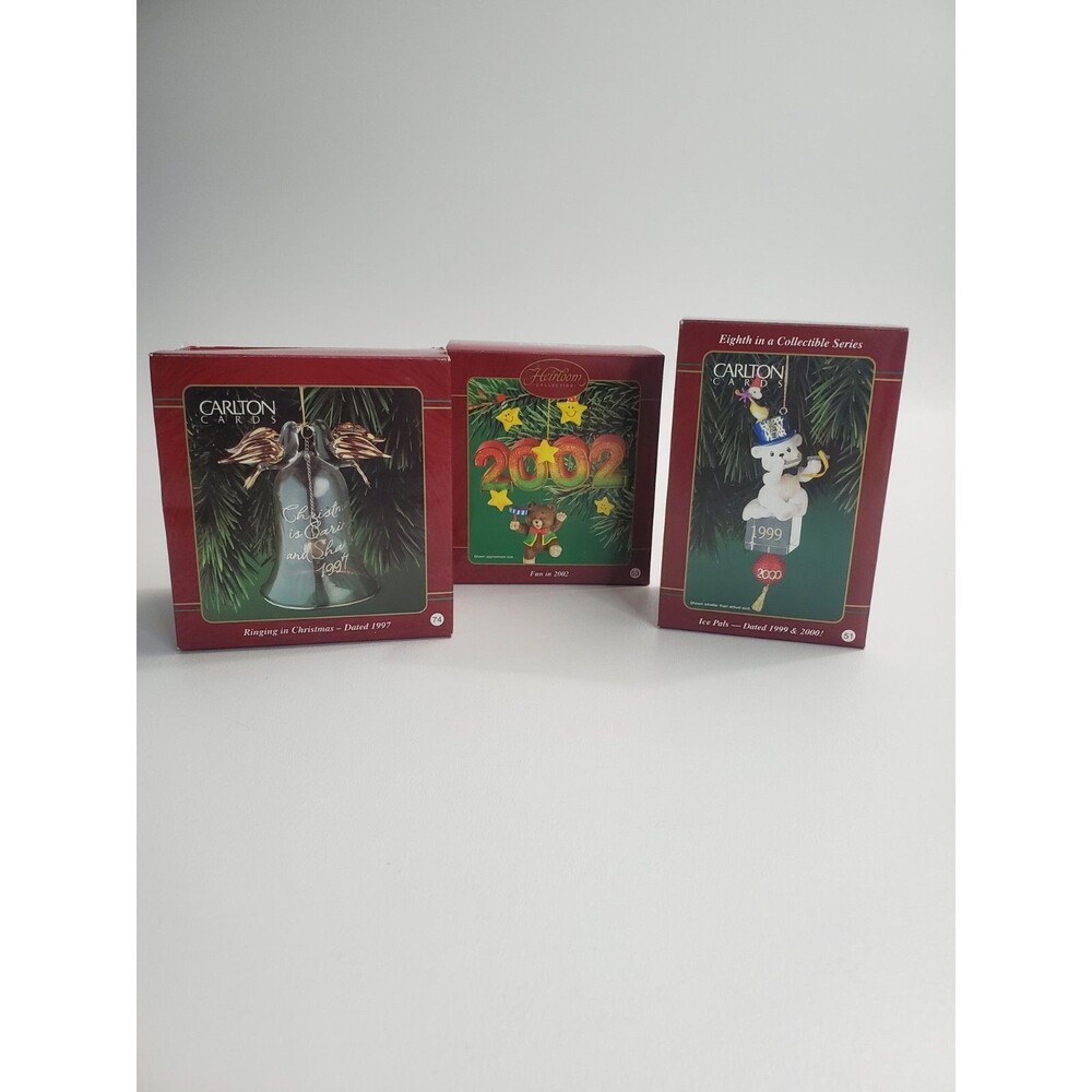 Carlton Cards Heirloom Collection‎ Christmas Ornaments Lot of 3 1997 2002